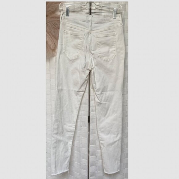 Banana Republic High Rise Skinny Fray White Jeans Size 26 / 2 - Picture 2 of 5